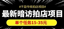 最新暗访拍店信息差项目，单个任务15-35元（不是传统拍店项目）